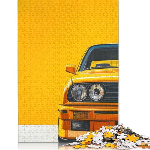 Yellow BMW M3 E30 Puzzle 1000-teilige Schwer Puzzle Spielzeug Pädagogisches Spiel Impossible Herausforderungsspielzeug Für Erwachsene Und Kinder in Bewährter 1000pcs (38x26cm) von QBIREX