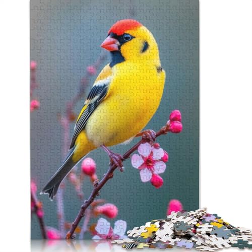 Yellow Goldfinch Bird on Branch Puzzles 1000-teilige Schwer Puzzle Spielzeug Lernspiel Impossible Herausforderungsspielzeug Für Erwachsene Kinder 1500pcs (85x57cm) von QBIREX
