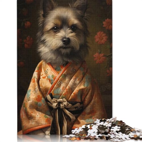 Yorkshire-Hundekleid, Kimono, 520 Puzzles für Erwachsene, Spielzeug, Lernspiel, Herren-Puzzles für Erwachsene, für Erwachsene, Teenager, 520 Teile (52 x 38 cm) von QBIREX