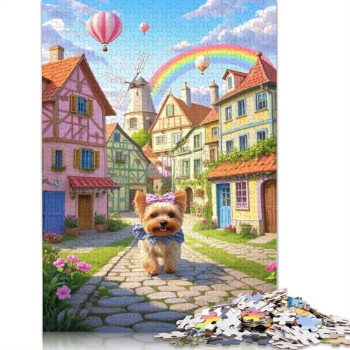 Yorkshire Terrier Puzzle DIY Spiel Papier Rechteckiges Puzzle für Jungen oder Mädchen Geburtstagsgeschenk 1000 Teile (38x26cm) von QBIREX
