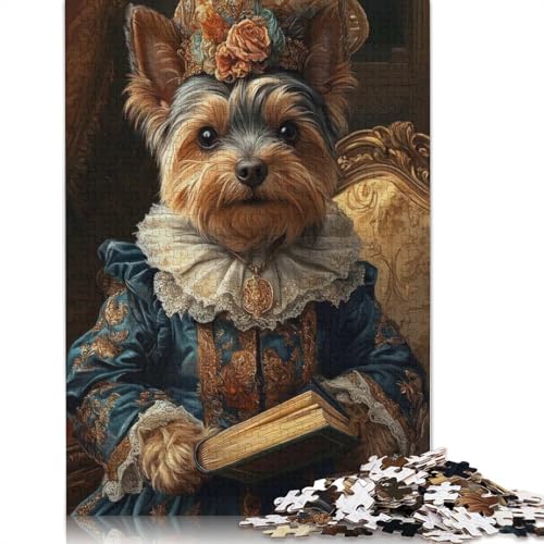 Yorkshire Terrier Renaissance Duchess Vintage Dog Painting Puzzle Kreative Spiele Kartonpuzzle 1000 Teile (75 x 50 cm) von QBIREX