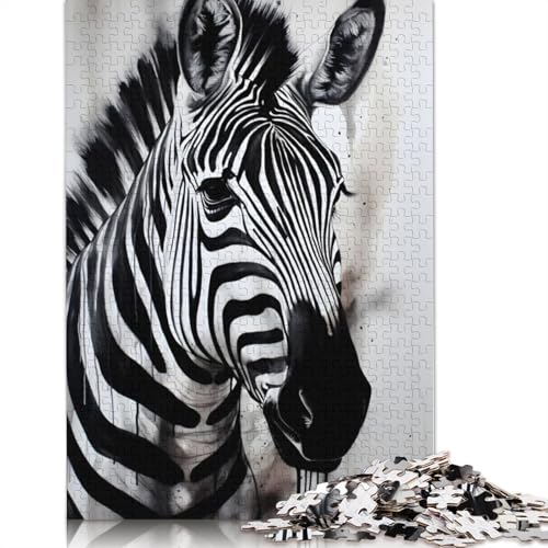 Zebra-Porträt-Puzzle, kreative Spiele, 100% recycelter Karton, Puzzle für Erwachsene, 1000 Teile (26 x 38 cm) von QBIREX