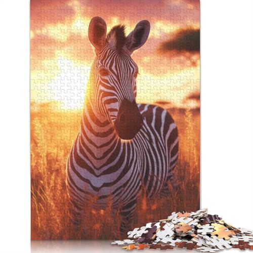 Zebra Sunset Harmony Puzzle 1000 Teile Schwer Puzzle Spielzeug Lernspiel Impossible Herausforderungsspielzeug Für Erwachsene Und Kinder Ab 12 Jahren 1000pcs (75x50cm) von QBIREX