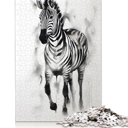 Zebra-Tinten-Puzzle, lustiges Premium-Puzzle aus Karton für Erwachsene und Teenager, 1000 Teile (75 x 50 cm) von QBIREX