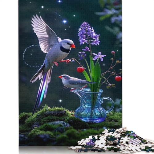 Zebrafinken-Puzzle, 100% Recyclingkarton, Puzzle aus 100% Recyclingkarton, Geschenk für Jungen oder Mädchen, 1000 Teile (38 x 26 cm) von QBIREX