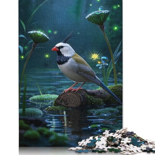 Zebrafinken-Puzzle, kreative Spiele, Premium-Karton-Puzzle für Frauen und Männer, Geburtstagsgeschenk, 1000 Teile (75 x 50 cm) von QBIREX