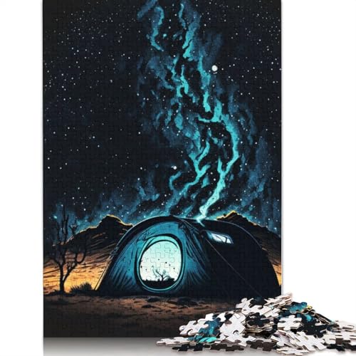 Zelt-Camping-Nacht-Puzzle, 1000 Teile, Denksportaufgabe, Problemlösungspuzzle für Erwachsene und Kinder, 1000 Teile (75 x 50 cm) von QBIREX