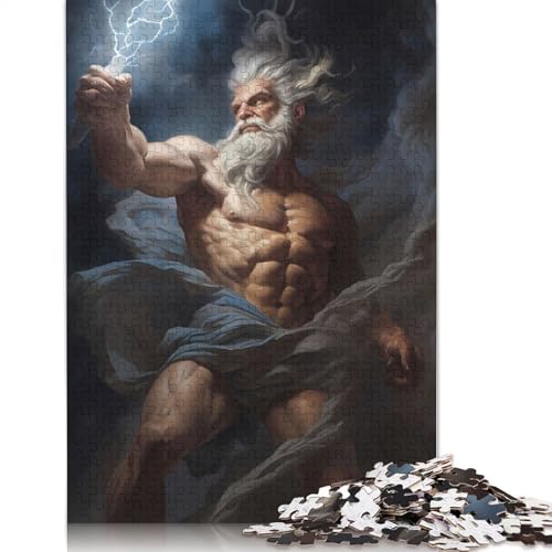 Zeus, griechische Mythologie, Puzzle, lustiges Puzzle aus hochwertigem Karton für Jungen oder Mädchen, 1000 Teile (26 x 38 cm) von QBIREX