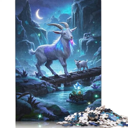 Zwergziegen-Puzzle, Familienspaß, rechteckiges Papierpuzzle für Jungen oder Mädchen, Kindertagsgeschenke, 1000 Teile (38 x 26 cm) von QBIREX