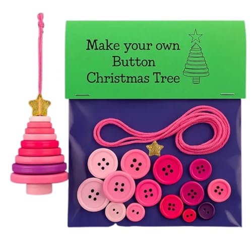 DIY-Schneemann-Ornament-Set mit Knöpfen, handmontierte All-in-One-Weihnachtsdekoration for Aufhängen, mit Weihnachts-Schneemann/Weihnachtsmann, (Christmas Tree) von QCDZSW