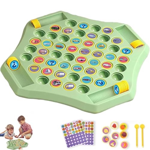Flip-Match-Brettspiel, Memory-Schach über Kartenbrett, 52-teiliges Flip-Schach-Memory-Spiel, Obst- und Tier-Flip-Brettspiel for Kinder(Car) von QCDZSW