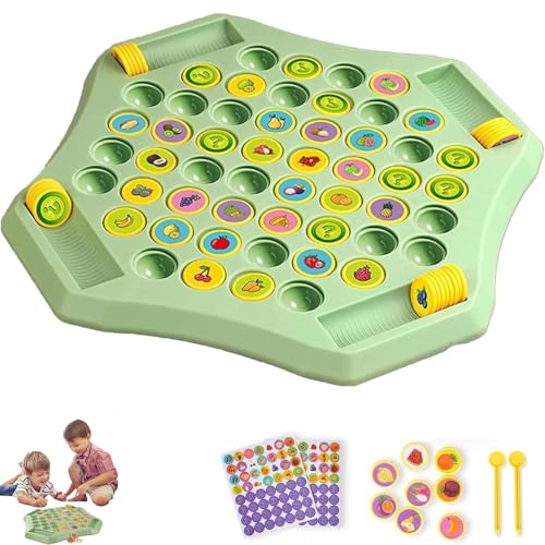 Flip-Match-Brettspiel, Memory-Schach über Kartenbrett, 52-teiliges Flip-Schach-Memory-Spiel, Obst- und Tier-Flip-Brettspiel for Kinder(Fruit) von QCDZSW