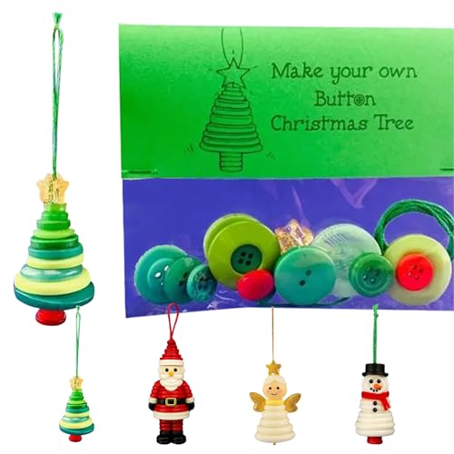 Lustiges Weihnachtsknöpfe-Bastelset, DIY-Bastelset mit Weihnachtsschneemann/Weihnachtsmann/Engel, Geschenke for hängende Weihnachtsbaumdekorationen(Christmas Tree) von QCDZSW