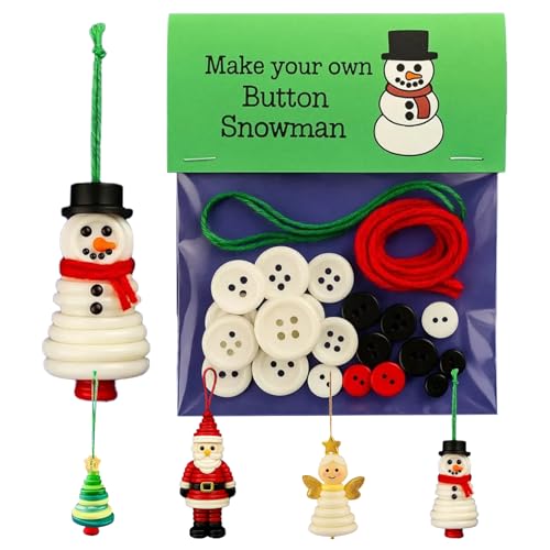 Lustiges Weihnachtsknöpfe-Bastelset, DIY-Bastelset mit Weihnachtsschneemann/Weihnachtsmann/Engel, Geschenke for hängende Weihnachtsbaumdekorationen(Santa) von QCDZSW