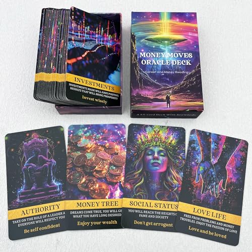 Geld- und Karriere-Orakeldeck, Geld-Orakelkarten, helfen Ihnen, Sie zu führen und achtsame Entscheidungen zu treffen, während Sie in Ihrer Karriere aufsteigen, Tarotkarten für Anfänger von QCFQCF