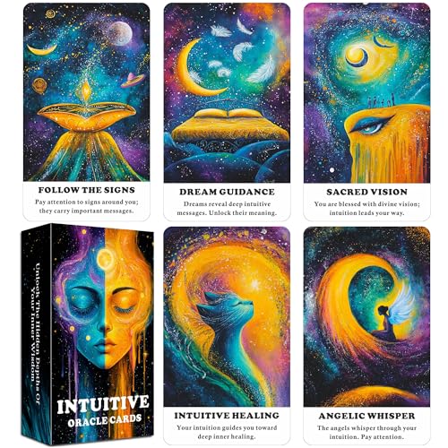 Intuitive Orakelkarten, Orakelkarten für Anfänger, 56 Orakelkartendeck zum Erwachen der inneren Weisheit, Verbesserung der psychischen Fähigkeiten, spirituelle Führung von QCFQCF