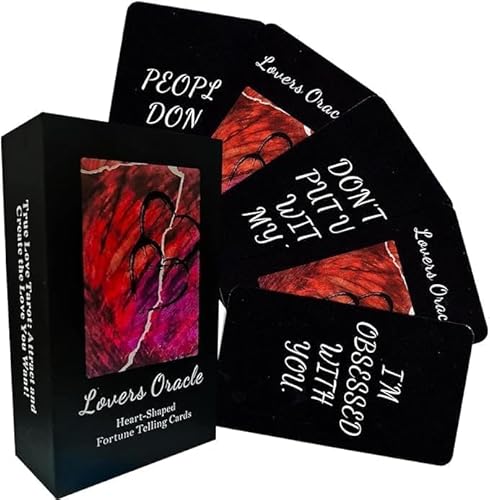 QCFQCF Liebes-Orakelkarten - Tarot für Anfänger, 80 Karten Mit Zwei Flammen, Orakel-Deck für Romantik und Liebe, Mit Nachrichten von QCFQCF