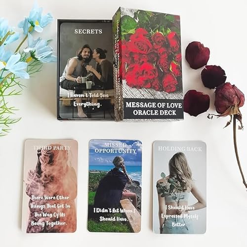 QCFQCF Botschaft der Liebe Oracle Karten, Oracle Karten für Anfänger, einschließlich Liebe, Romantik, Twin Flame, Soulmate Messages, (XIANHUALXT) von QCFQCF