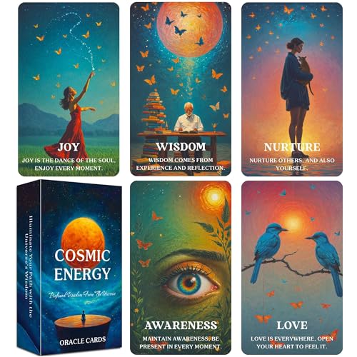 QCFQCF Cosmic Orakelkarten, Universum Message Orakelkarten für Anfänger, Innere Stärke, Spirituelle Führung, Oracle Deck, Universal Weisheit für den täglichen Gebrauch, Lesungen und Meditation QCFQCF Cosmic Orakelkarten, Universum Message Orakelkarten für Anfänger, Innere Stärke, Spirituelle Führung, Oracle Deck, Universal Weisheit für den täglichen Gebrauch, Lesungen und Meditation von QCFQCF