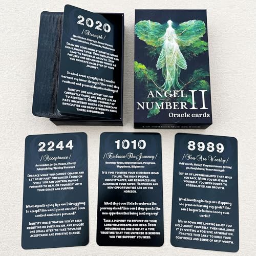 QCFQCF Engelszahlen Orakelkarten, Orakelkarten für Anfänger, Engelszahl Affirmationskarten Deck, Tell You How To Live Your Life The Best Way von QCFQCF