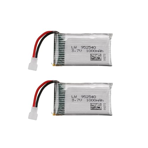 QCKRTAU 3,7 V 1000 MAh 25 C Lipo-Akku 952540, Kompatibel Mit Syma, X5 X5C X5SC X5SW TK M68 MJX X705C SG600 RC Quadcopter Drone Ersatzteile(2Pcs) von QCKRTAU