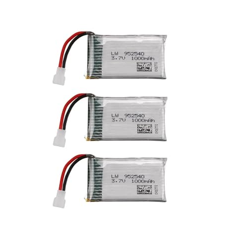 QCKRTAU 3,7 V 1000 MAh 25 C Lipo-Akku 952540, Kompatibel Mit Syma, X5 X5C X5SC X5SW TK M68 MJX X705C SG600 RC Quadcopter Drone Ersatzteile(3Pcs) von QCKRTAU