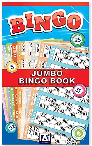 Jumbo Bingo Buch 6 Ansicht Pad 480 Tickets Leicht zu Lesen - Mehrfarbig von QDS