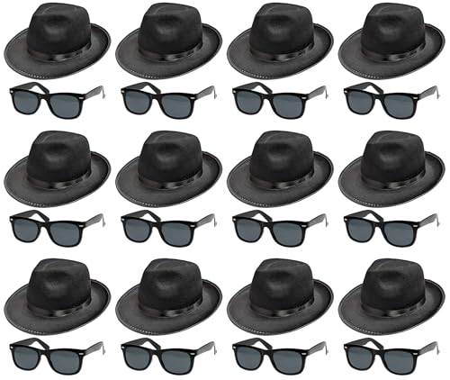 QDS 12 x Blues Brothers Hut & Brille Set Sonnenbrille Total Blues Fancy Dress 1980er Jahre Kostüm QDS 12 x Blues Brothers Hut & Brille Set Sonnenbrille Total Blues Fancy Dress 1980er Jahre Kostüm von QDS