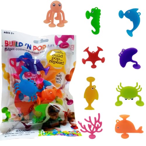 QEDBOJE 9pcs Badespielzeug ab 3 Jahre, Saugnapf Spielzeug Baby, Kinder Weiche Silikonbausteine Saugspielzeug Stressabbau Geschenk für 4 5 6 Jahre Junge und Mädchen oder Erwachsene QEDBOJE 9pcs Badespielzeug ab 3 Jahre, Saugnapf Spielzeug Baby, Kinder Weiche Silikonbausteine Saugspielzeug Stressabbau Geschenk für 4 5 6 Jahre Junge und Mädchen oder Erwachsene von QEDBOJE
