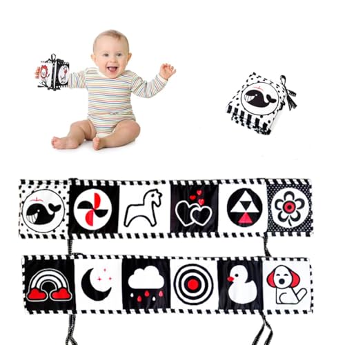 QEDBOJE Black & White Stoff-Buch,Bilderbuch aus Stoff Zahlenlernspielzeug für Kleinkinder,Wahrnehmungs-Lernspielzeug,Geschenke für Babys QEDBOJE Black & White Stoff-Buch,Bilderbuch aus Stoff Zahlenlernspielzeug für Kleinkinder,Wahrnehmungs-Lernspielzeug,Geschenke für Babys von QEDBOJE