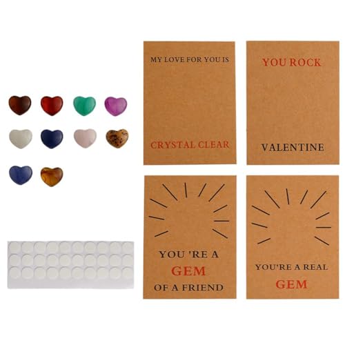 24 Stück herzförmige Kristall-Valentinstagskarten – Valentinstagsgeschenke für Jungen und Mädchen in Vorschul- und Schulklassenzimmern von QEOTOH