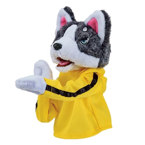 Kung Fu Animal Toy Husky Gloves Doll Children's Game Plush Toys, Interactive Play Stuffed Hand Puppets Dog Action Toy with Sounds, Fun Hand Puppet Toy Gift for Kids Adults (1PC) von QEOTOH