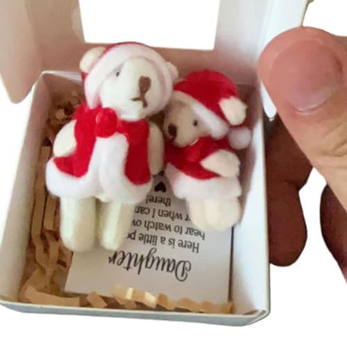 QEOTOH Kleiner Taschenbär, Mini-Plüschbären, kleine Taschenbären mit inspirierenden Karten für Tochter, Geschenk, Party von QEOTOH