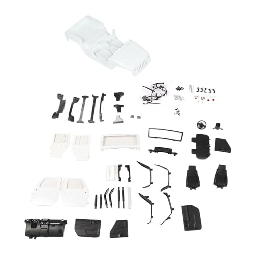 QERLONG 313mm Radstand Offene Karosserie Zubehör Passend für SCX10 90046 1/10 RC Automodell Montage Robuste Innendetails Demontagesatz Simulation Cool (White) von QERLONG