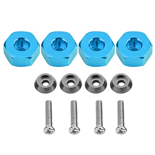 QERLONG Aluminiumlegierrad -Hex -Hub -Hub -Adapter für WPL 1634 RC -LKW -Kompatible CNC Bearbeitetes Silberschwarzblau Rot (WPL1634B Blue) von QERLONG