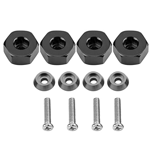QERLONG Aluminiumlegierrad -Hex -Hub -Hub -Adapter für WPL 1634 RC -LKW -Kompatible CNC Bearbeitetes Silberschwarzblau Rot (WPL1634BL Black) von QERLONG