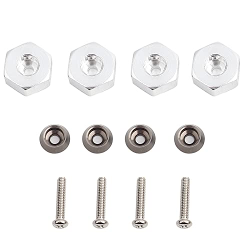 QERLONG Aluminiumlegierrad -Hex -Hub -Hub -Adapter für WPL 1634 RC -LKW -Kompatible CNC Bearbeitetes Silberschwarzblau Rot (WPL1634T Titanium Grey) von QERLONG
