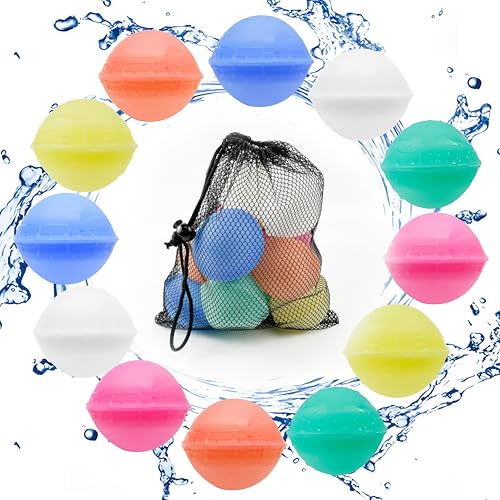 120 Stück Wasserbomben Wiederverwendbar, Wasserballons Set Splash Bälle, Geeignet für Kinder Erwachsene Sommer Outdoor Wasser Spiel Hof Schwimmbad Strand Party von QETRABONE