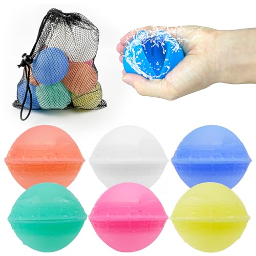 6 Stück Wasserbomben Wiederverwendbar, Wasserballons Set Splash Bälle, Geeignet für Kinder Erwachsene Sommer Outdoor Wasser Spiel Hof Schwimmbad Strand Party 6 Stück Wasserbomben Wiederverwendbar, Wasserballons Set Splash Bälle, Geeignet für Kinder Erwachsene Sommer Outdoor Wasser Spiel Hof Schwimmbad Strand Party von QETRABONE