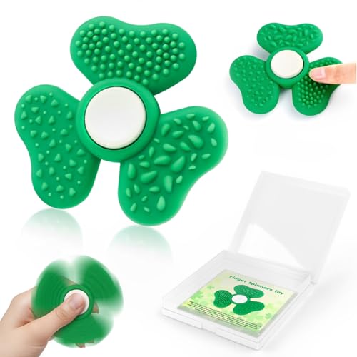 Fidget Spinner Spielzeug, Trefoil Hand Sensory für Erwachsene Büro Schreibtisch Spielzeug, Textured Fidget Spielzeug für Party Favours von QETRABONE