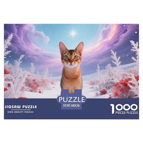 Abyssinian, 1000-Teile-Puzzlespiel, Abwechslungsreich Und Stimulierend, Perfekt Für Sammler Oder Familien, Ab 10 Jahren,Haustier Katze, 38x26cm/1000pcs von QEVAWPAE