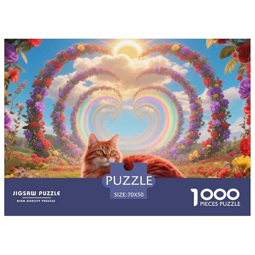 Abyssinian, 1000-Teile-Puzzlespiel, Abwechslungsreich Und Stimulierend, Perfekt Für Sammler Oder Familien, Ab 10 Jahren,Haustier Katze, 70x50cm/1000pcs von QEVAWPAE