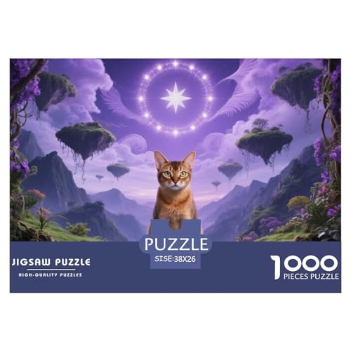 Abyssinian, 1000-Teile-Puzzlespiel, Fesselndes Und Kreatives Erlebnis, Ideal Für Zuhause Oder Als Geschenk, Ab 10 Jahren,Haustier Katze, 38x26cm/1000pcs von QEVAWPAE