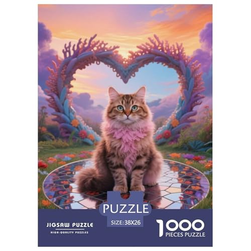 American Curl, 1000-Teile-Puzzlespiel, Harmonische Und Entspannende Freizeit, Geeignet Für Die Ganze Familie, Ab 10 Jahren,Haustier Katze, 38x26cm/1000pcs von QEVAWPAE