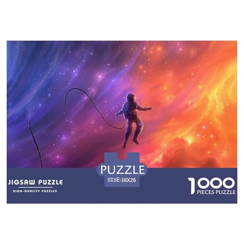 Astronaut, 1000-Teile-Puzzle, Fördert Geduld Und Konzentration, Geschenk Oder Dekoration, Ab 12 Jahren, 38x26cm/1000pcs von QEVAWPAE