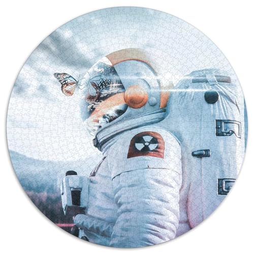 Astronaut, 1000-teiliges Puzzle Rund, Kreatives Spiel Für Jung Und Alt, Wandbild, Geeignet Ab 12 Jahren, 1000pcs (67.5x67.5cm) von QEVAWPAE