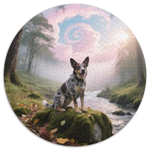 Australischer RindhundAnspruchsvolles Rundpuzzle (1000 Teile) MitHaustierhund, EIN Highlight Für Pausenräume Oder Studios 1000pcs (67.5x67.5cm) von QEVAWPAE