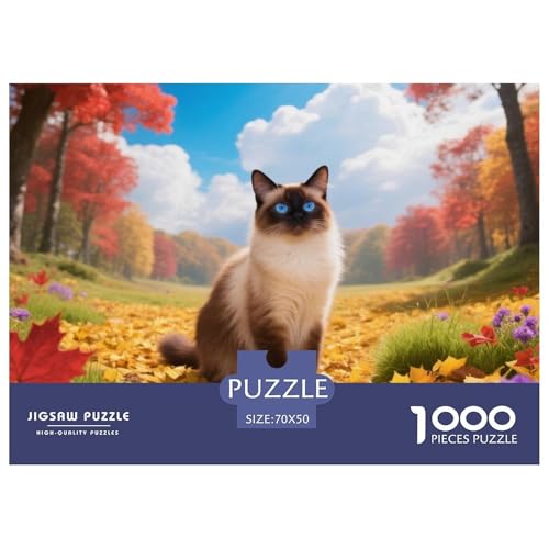 Balinese, 1000-Teile-Puzzlespiel, Abwechslungsreich Und Stimulierend, Perfekt Für Sammler Oder Familien, Ab 10 Jahren,Haustier Katze, 70x50cm/1000pcs von QEVAWPAE