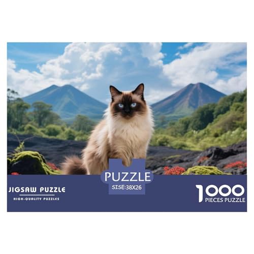 Balinese, 1000-Teile-Puzzlespiel, Harmonische Und Entspannende Freizeit, Geeignet Für Die Ganze Familie, Ab 10 Jahren,Haustier Katze, 38x26cm/1000pcs von QEVAWPAE