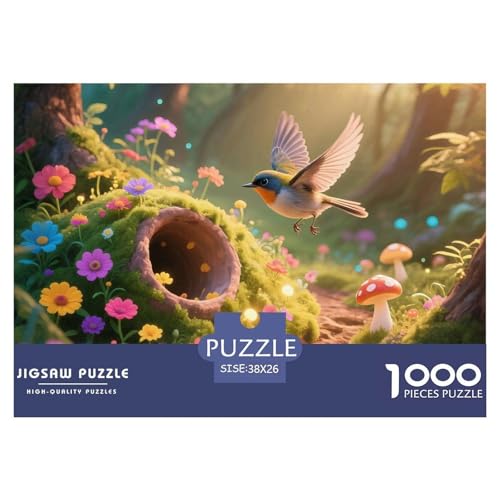 Bird in Flight, Puzzle in 1000 Teilen, Anspruchsvolles Und Inspirierendes Motiv, Perfekt Zum Einrahmen, Ab 8 Jahren, 38x26cm/1000pcs von QEVAWPAE